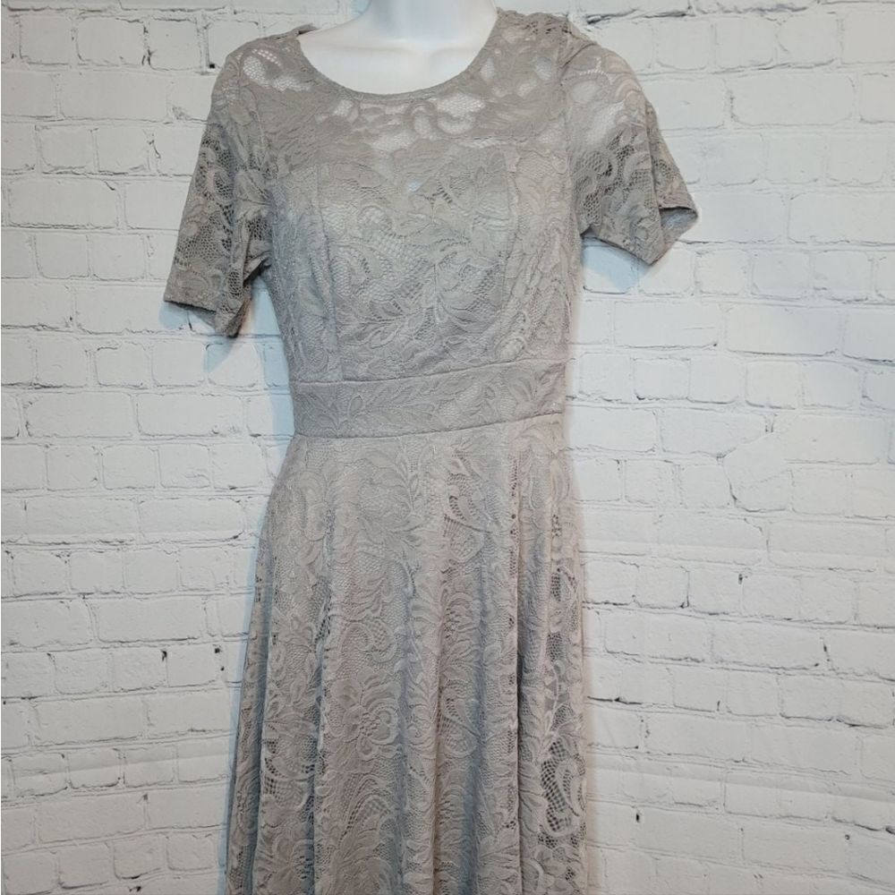 Women's Floral Lace Short Sleeve Dress XS